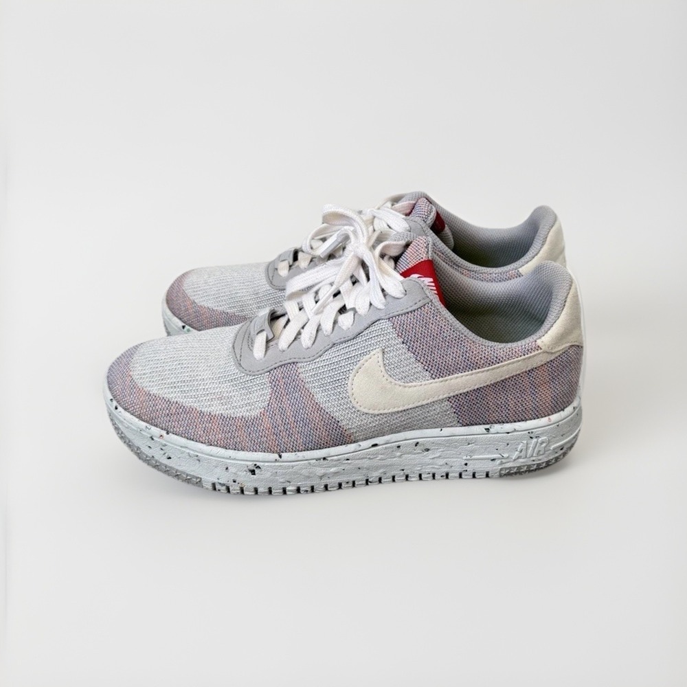 Nike Air Force 1 Crater Flyknit Light Grey Pink Men's Sneakers Size 9 US
